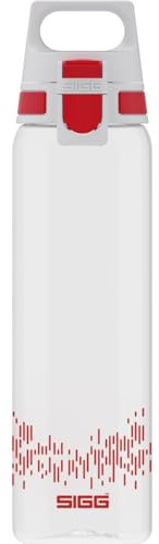 Sigg Total Clear ONE MyPlanet™ Red Trinkflasche (0.75 L), BPA-freie und auslaufsichere Trinkflasche, bruchfeste Sport Trinkflasche aus Tritan mit Fruchtfilter, Rot