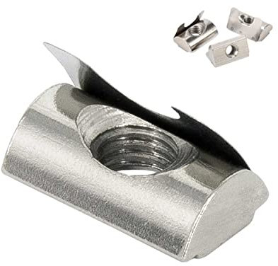 SCHMIDT systemprofile 50x Nutenstein M8 Nut 8 Gleitmutter mit Steg und Feder einschwenkbar Befestigung Aluprofil-Zubehör