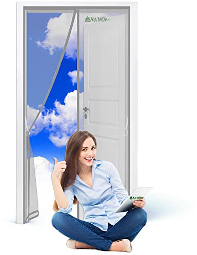 Mosquitera Puerta Magnetica 105 x 235 cm Mosquitera Magnética Cortina Protección Tejido Súper Fino para Sala de Salón Terraza Gris