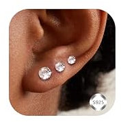 Chriscoco Silber 925 Ohrringe - Damen Herren Ohrstecker Hypoallergen Mit Cubic Zirkonia - Kleine Ohrringe Set Mit Schmuckschatulle