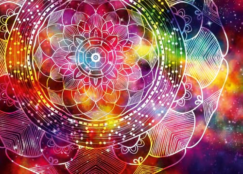 Ulmer Puzzleschmiede - Puzzle Buntes Mandala - Klassisches 2000-Teile Puzzle – Farbenfrohes Mandala mit feinem geometrischen Linien-Muster für Erwachsene