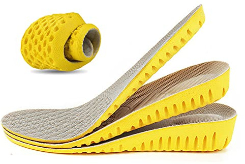 1 par mjuka andningsbara höjdökande innersulor, elastiska stötdämpande hela innersulor, skokuddar, vaxkaka, ortopediska ersättningsinlägg för män och kvinnor (1,5 cm höjd)
