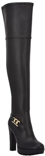 GUESS Tailia - Stivali da donna sopra il ginocchio, Nero 002., 35 EU