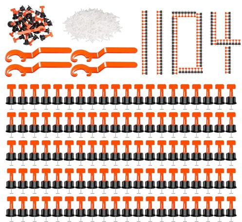 1104 Stück Fliesen Nivelliersystem Nivelierset Fliesen Nivelliersystem mit Fliesenkreuze 2mm Fliesenkreuze 3mm Fliesenschlüssel für Wand und Boden Fliesen Wiederverwendbar