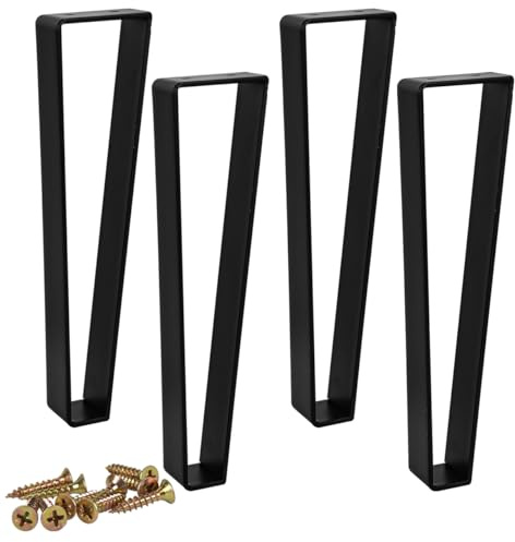 Btowin VCF Trapezförmige Metall-Möbelbeine, 20 cm, 4 Stück, massiver Stahl, moderner Stil, Tischbeine, Haarnadel, robuste Sofafüße für Zuhause, DIY-Projekte, Couchtisch, TV-Ständer, Sofa-Schrank,