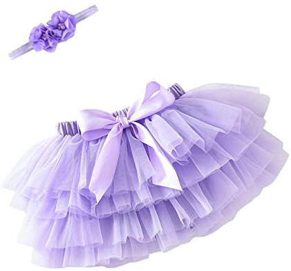 Gonna tutù per neonata, graziosa gonna in tulle, con gonna da principessa, con fascia per abbigliamento