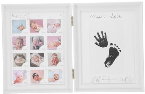STOBAZA Bilderrahmen Für Das Erste Jahr – Wachstumsrahmen Für Babys Mit Hand- Und Fußabdruck-set Neugeborene Pvc-material Perfektes Für Mama