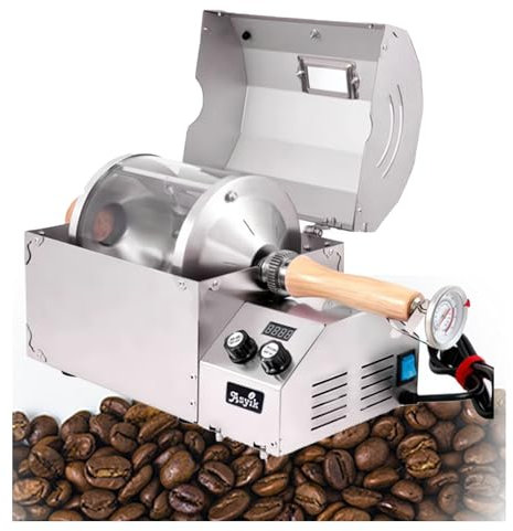 BNZCZY Electric Coffee Beans Roaster,1200W Coffee Roaster Machine for Home Use,Temperature Range 100-300 ℃,Speed 0-60Rpm,for Roasting Coffee Beans, Dried Fruits, Peanuts, Etc