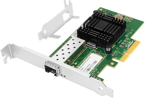 Euqvos PCIe Ethernet Network Card for Intel 82599ES Chipset PCIe 2.0 x4 10Gb Single Port SFP+ LAN Card Support Windows Server/Windows/Linux/VMware/ESX