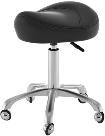IUBGFTO Sattelstuhl für Zahnarztpraxen, Sattelhocker, 360° drehbar, ergonomischer medizinischer Bürostuhl zur Schmerzlinderung, 100 kg Tragkraft, Spa-Sitz für Tattoo/Bar (schwarz)
