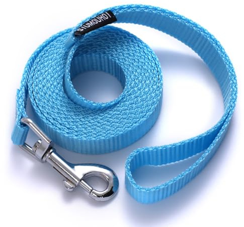 Siumouhoi 1,8 m Lange Welpen-Leine, Starke Leine im traditionellen Stil mit einfach zu bedienendem Kragenhaken, Hundeleine, ideal für kleine und mittelgroße und große Hunde, Minzblau, 1,6 cm x 1,8 m