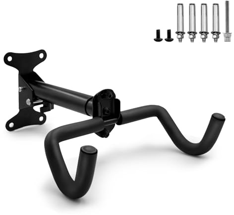 HYSHLC Fahrrad Wandhalterung Klappbar, Metall Fahrradhalterung Wand Winkel und Wandabstand einstellbar bis 30kg, Fahrradhalter Garage für MTB, Rennrad, extra softe Polsterung