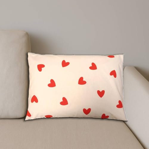 Natura - Kräuterkissen 50 x 34 cm mit 10 Kräutern für ruhigen Schlaf | 3D antiallergen Silikonfaser-Polyester-Füllung | 100% Baumwollbezug | Kleine Herzen | Geschenkidee