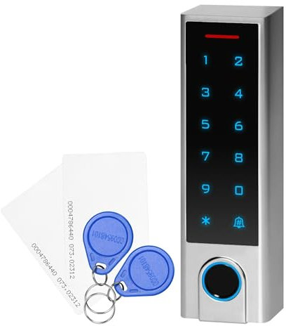 Miratic Serratura Elettronica Sicura Porta Ingresso Serratura Smart Apertura Porta da Remoto tramite App Tuya Smart/Codice PIN/Impronta Digitale/Portachiavi Schede di Prossimità RFID - IP68