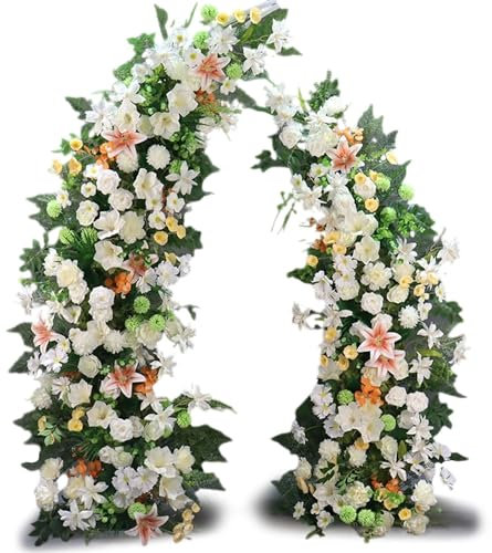 Arco da giardino a mezza luna, supporto per arco nuziale in metallo per sfondo fotografico, perfetto per matrimoni, feste ed eventi
