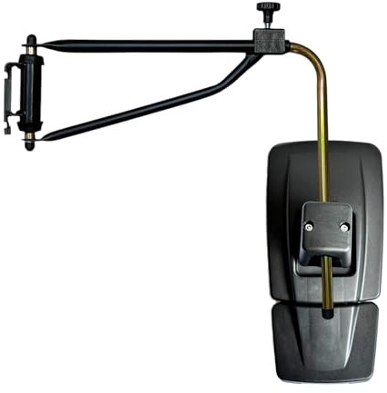 MelTruck Außenspiegel Spiegel Seitenspiegel 353x182 mm und Spiegelarm 600-820 mm Spiegelhalter Teleskop mit Kupplung, Verlängerung Metall ø18 mm für Traktor