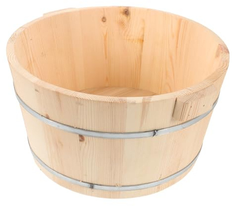 IMIKEYA Seau de Pédicure en Bois pour Garçon et Filles, Bain de Pied Profond, Facile à Utiliser, Bassin en Bois Naturel, pour Usage à Domicile