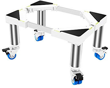 Washing Machine Stand with Wheels Adjustable Pedestal for Washer & Dryer Mobile Base for Chillers Air Conditioners and Disinfection Cabinets - Heavy Duty Support for Pools & Mops