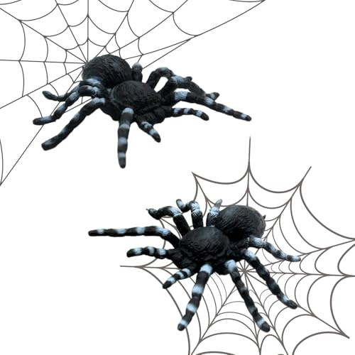 QIZHIQIAMY Ragnetti Halloween, Ragni Finti Halloween, Ragno Finto Realistico, Decorazioni Ragnetti Plastica, Realistico Ragno Spaventoso, Decorazioni di Halloween per Casa, Ufficio, Feste (B)