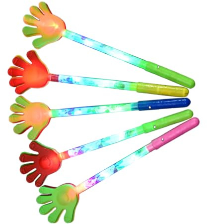 TOYZFRIENDY Leuchtende Fünf Finger Handklatscher aus Kunststoff Blinkende Party Konzert Requisiten für Kinder und Erwachsene Bunte Krachmacher für Geburtstags und Sportveranstaltungen