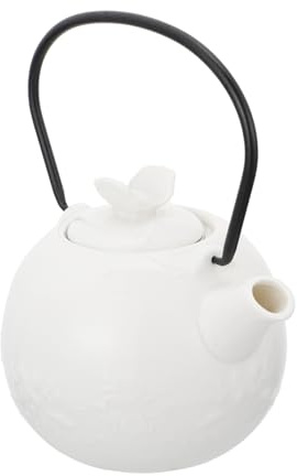 Ciieeo Teiera e Lavorazione Delicata in Ceramica Bianca Design Elegante Resistente al Calore per Collezione Personale o Party