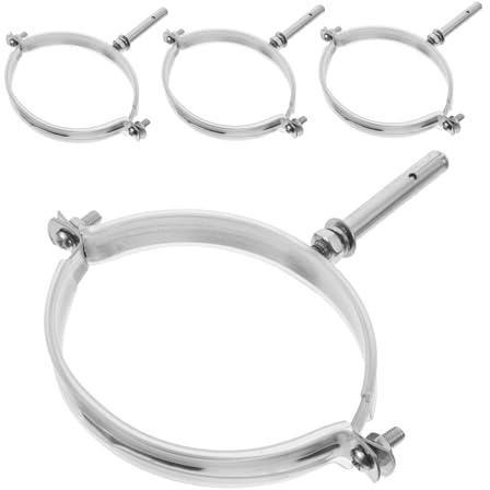 UKCOCO 4pièces Supports Muraux Pour Conduit De Cheminée Collier De Serrage Réglable Avec Anneau Fendu Kit De Fixation Pour Tuyau De Poêle Acier Inoxydable Robuste