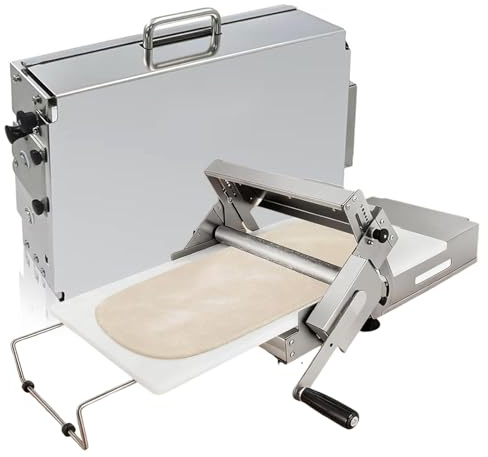 ZEEKYFOR Sfogliatrice Professionale per Croissant, Macchina per Stendere La Pasta Manuale Pieghevole con Spessore Regolabile per Panetterie Domestiche e Commerciali 90x40cm