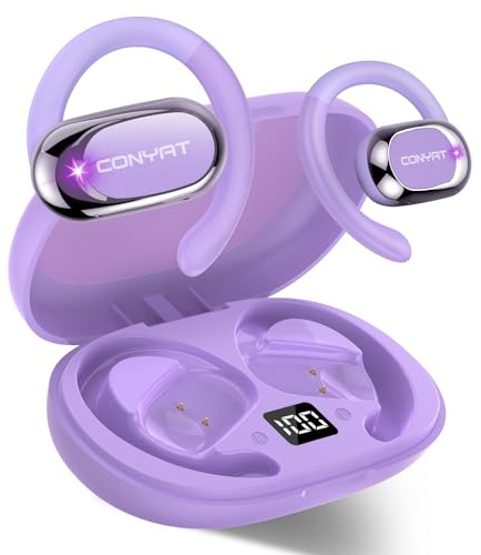 Bluetooth 5.4 Auricolari traduttori in Tempo reale con 164 Lingue, 58Ore Open-Ear Cuffie Traduttore Simultaneo Vocale con 7 Modalità, Viola