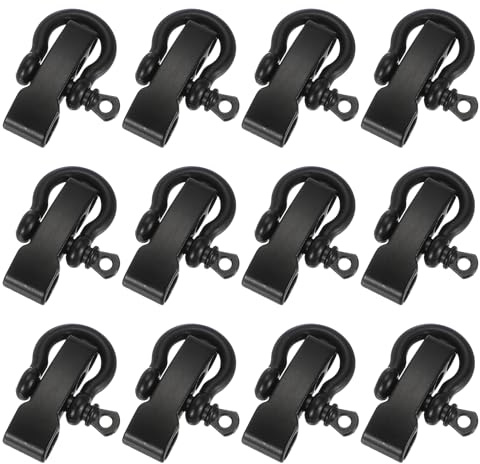YELARXI Paracord Bracelet Shackle Buckle, D Bow Flat Head Adjustable Metal Survival Bracelet-Fit for (Camping/Belt/Outdoor Rope)