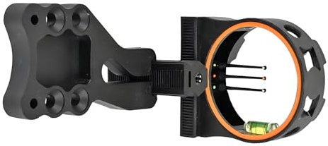 yeeplant Tiro con l'arco a 3 pin con fibra ottica, mira rapida, regolabile in 4 vie, livella a bolla, leggero