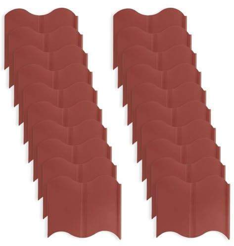 Lot de 20 bordures de jardin flexibles en polypropylène pour parterres de fleurs Style gazon 314 cm Longueur totale Blanc/rouge/vert/noir (Blanc)