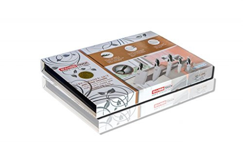 SET 5 CUCHILLOS MAS PELADOR ACERO INOXIDABLE ESMALTADO CERÁMICA HACHA TRINCHADOR