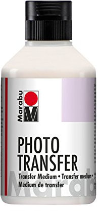Marabu 11410013852 - Transparentes Photo Transfer Medium, 250 ml Flasche, auf Wasserbasis, zum Übertragen von Laser-Papierausdrucken auf Holz, Keilrahmen, Glas, Keramik, Metall, Pappmaché und Kerzen