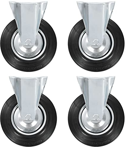 vidaXL 4x Bockrollen Transportrollen Möbelrollen Schwerlastrollen Laufrollen Rollen Möbelrolle Bockrolle Laufrolle Industrierolle 200mm Gummi Eisen