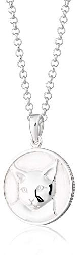 Lily Charmed - 925 Sterling Silver Cat Heads and Tails Coin Pendant Necklace with 18 Chain