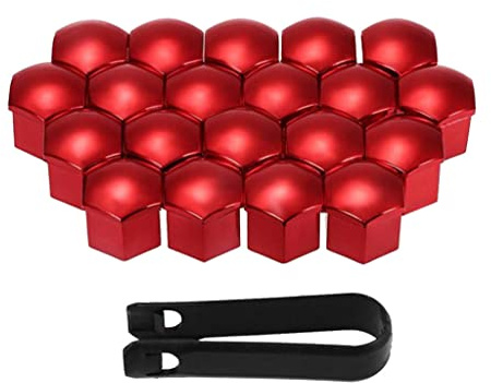 Toygogo Universal 21mm Radmutterabdeckungen 20pcs Radmutternkappen Schraubschutz Radschrauben Radschraubenkappen Radkappen - Rot