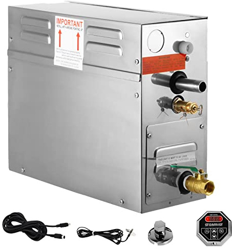 VEVOR Ångmaskin Modell ST-60, Hemlagad ånggenerator 6 kW, Ånggenerator 220 V - 240V, 50 Hz / 60 Hz, Badrum Spray Temperatur 35 ℃ - 55 ℃ Badrum Ånggenerator för SPA