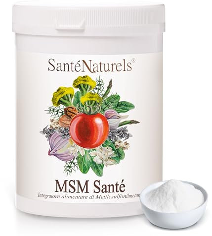 MSM Santè ● Metilsulfonilmetano (Zolfo Alimentare) Puro 99,9% ● 500 g in Polvere ● Supporto per Articolazioni, Ossa, Unghie, Muscoli e Capelli