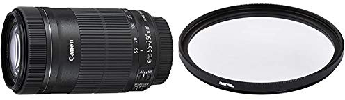 Canon Telezoomobjektiv EF-S 55-250mm F4-5.6 is STM Telezoom für EOS (58mm Filtergewinde, optischer Bildstabilisator), schwarz & Hama UV-Filter 58mm (Schutz-Filter mit 4-Fach Vergütung)