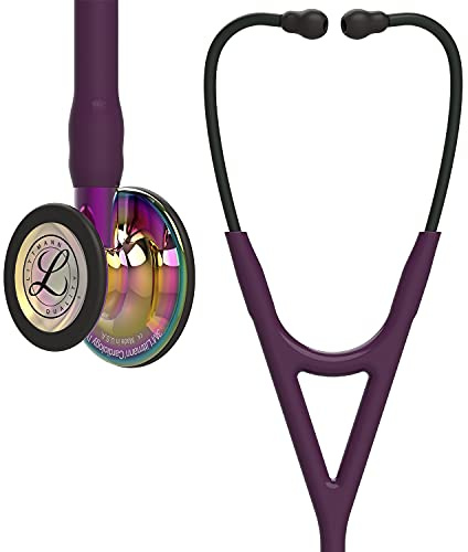 3M Littmann Cardiology IV Diagnostic Stethoscope, 6239, More Than 2X as Loud, Weighs Less, Stainless Steel High Polish Rainbow-Finish Chestpiece, 27 Plum Tube, Violet Stem and Black Headset