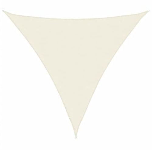 vidaXL Toldo Parasol Lona Protector Solar Sombra de Patio Jardín Terraza Balcón Parque Exterior de Vela Triangular de Tela Oxford Crema 6x6x6 m