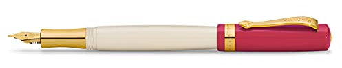Kaweco STUDENT Füllhalter 30's Blues I Premium Füllfederhalter für Tintenpatronen mit hochwertiger Stahlfeder in Rot & Creme I Nostalgischer Luxus Füller 16 cm I Federbreite: M (Medium)
