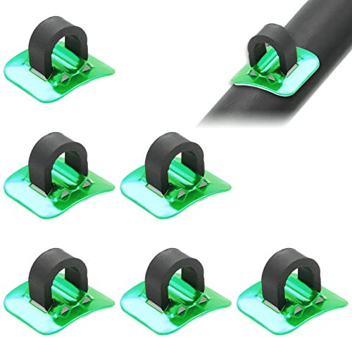 YUTOU 6 Stück Fahrrad C-Clip Kabelführung, Aluminium C-Clip Fahrrad Zugbefestigung MTB Fahrradrahmen C Schnalle Shifter Adapter Zugführung selbstklebend für MTB Road Mountainbike Guide (Grün)