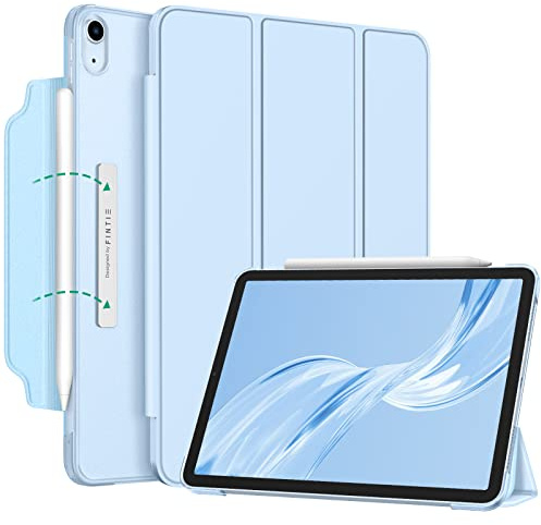 Fintie skal för iPad Air 11 tum (M4/M3/M2, 2026/2025/2024), iPad Air 5/4 Gen Case (10,9 tum, 2022/2020) – [magnetiskt lås] lätt stativ med genomskinlig matt baksida, himmelsblå