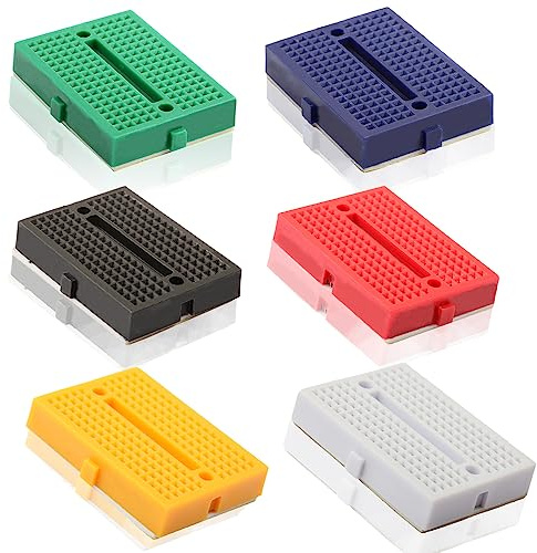 6pcs Solderable Breadboard Mini PCB Board with170 Tie Points SYB-170 Solderless Prototype Kit for DIY Electronics Projects(6 Different Color)