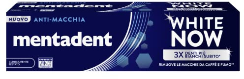 Mentadent White Now Anti-Flecken-Zahnpasta, White-Correct und Weiß-Infinity Technologie, Anti-Flecken-Aktion** Zähne 3 mal mehr Weiß* und Langweiß***, 75 ml