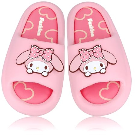 Roffatide Anime Cinnamoroll My Melody Kuromi Scivoli per le donne Sandali da doccia antiscivolo per il bagno Pantofole in gomma con stampa di mucca Scivoli per la casa Rosa 37-38