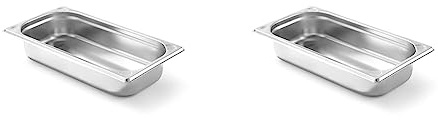 HENDI Contenitore Gastronorm GN 1/3, Kitchen Line, resistenza termica -40 °C a 250 °C, adatto a forno e bagnomaria, 2,5L, 325x176x(H) 65mm, acciaio inox