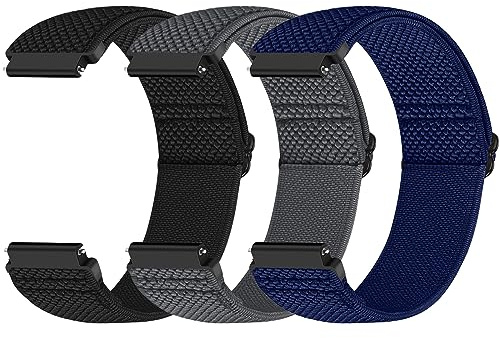 20mm Quick Release Elastic Straps Compatible with Samsung Galaxy Watch 7 6 5 4 40mm 44mm/Garmin Vívoactive 6/5/3/3 Music/Forerunner 570 42mm/55/158/165/245/645/Amazift Active 2/Active/T-Rex 3 Pro 44mm