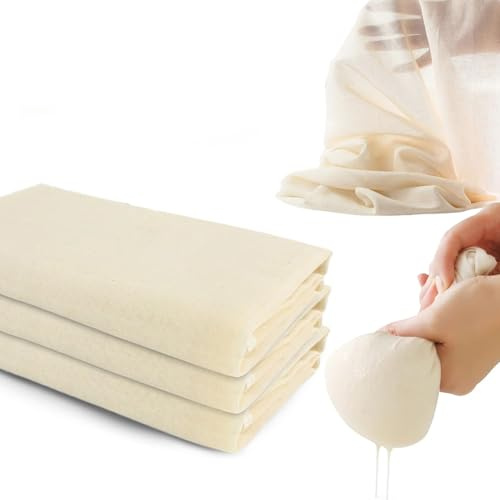 SKYPRO Großes weißes Baumwollgaze-Seihtuch, wiederverwendbar, zum Abseihen, Kochen, Tofu, Käseherstellung, Backen (1 Stück, 150 x 150 cm)